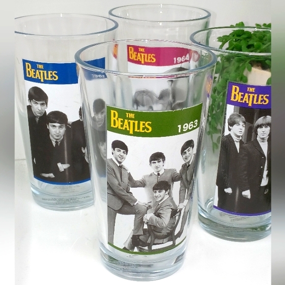 Set Of 4 1962-63-64-65 Beatles Drinking Glasses.